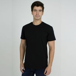Черная однотонная футболка мужская