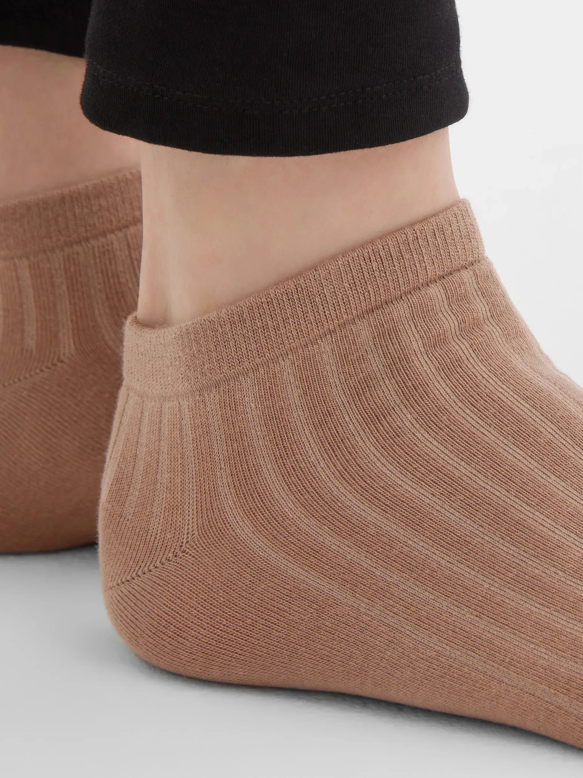 Носки женские короткие в рубчик | шоколадный, Т2260, р. 36-40